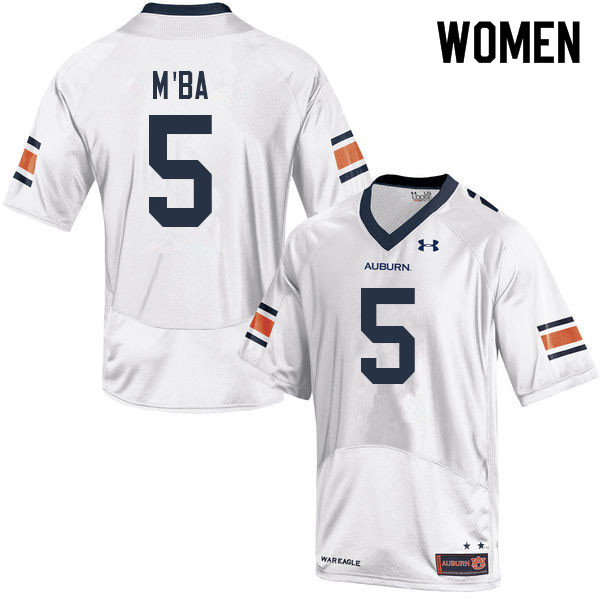 Women #5 Jeffrey M'Ba Auburn Tigers College Football Jerseys Sale-White